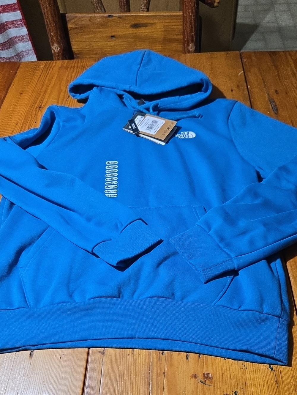 Nwt The North Face Men’s Bright Blue Crewneck Hoodie with Logo Sz M
